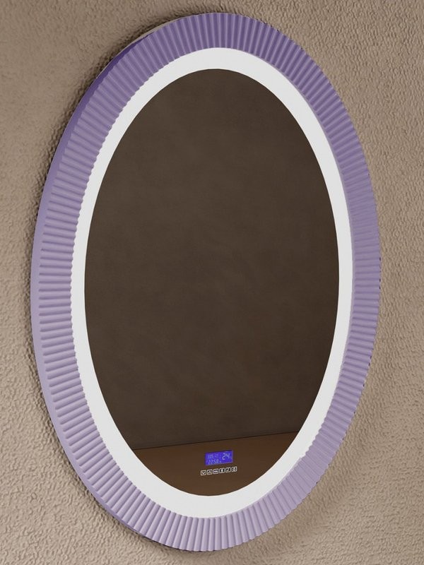 Зеркало Abber Stein AS6601Violett 60х80 см, с подсветкой, с bluetooth-плеером, фиолетовое