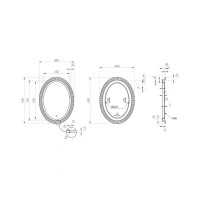 Зеркало Abber Stein AS6601Violett 60х80 см, с подсветкой, с bluetooth-плеером, фиолетовое