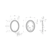 Зеркало Abber Stein AS6601Violett 60х80 см, с подсветкой, с bluetooth-плеером, фиолетовое