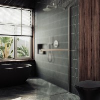 Душевая перегородка Maybahglass MGD-1463-5ш 99 см, профиль хром матовый, стекло сатин