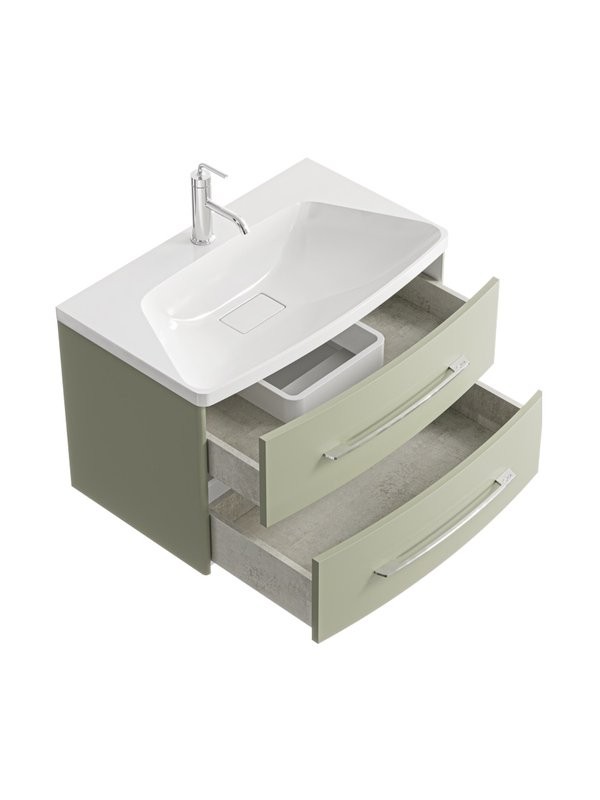 Тумба с раковиной Aqwella 5 stars Neringa 80 подвесная, шалфей зеленый