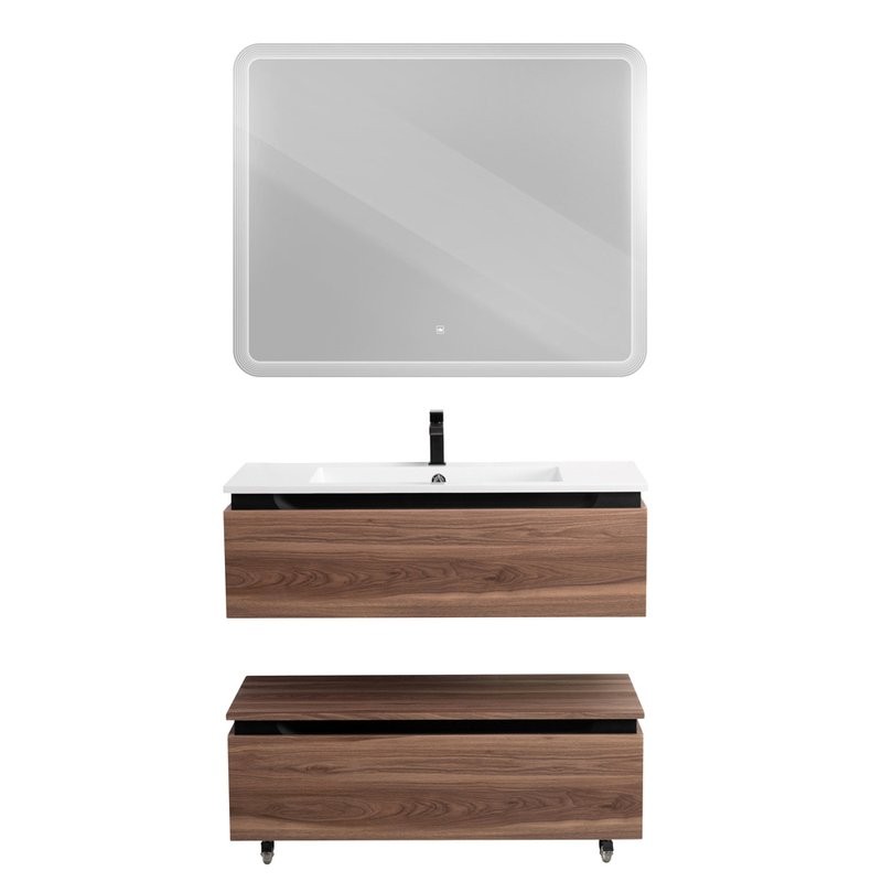 Мебель для ванной комнаты Cezares Slider 100 подвесная, 2 ящика, орех дымчатый