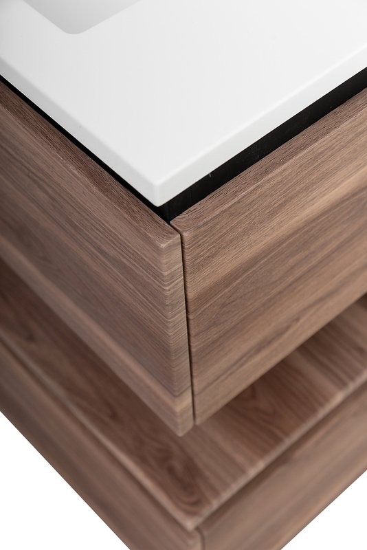 Мебель для ванной комнаты Cezares Slider 100 подвесная, 2 ящика, орех дымчатый