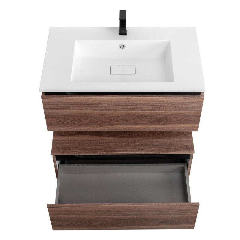 Мебель для ванной комнаты Cezares Slider 100 подвесная, 2 ящика, орех дымчатый