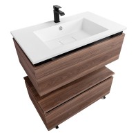 Мебель для ванной комнаты Cezares Slider 100 подвесная, 2 ящика, орех дымчатый