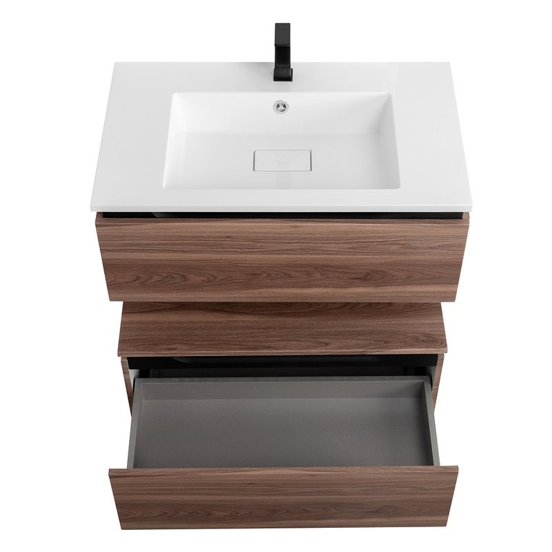 Мебель для ванной комнаты Cezares Slider 100 подвесная, 2 ящика, орех дымчатый