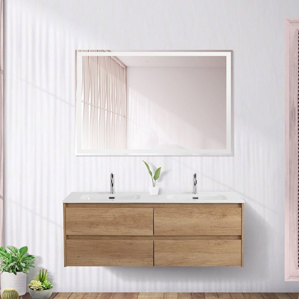 Мебель для ванной комнаты BelBagno Kraft 120 4 ящика. для двоих, rovere nebrasca nature
