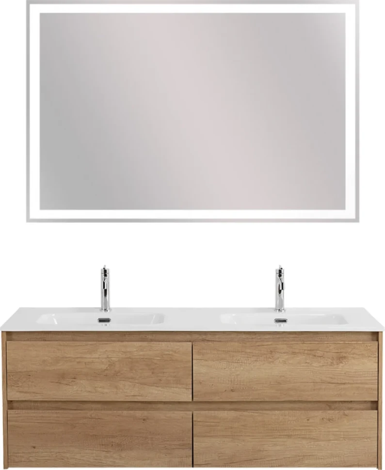 Мебель для ванной комнаты BelBagno Kraft 120 4 ящика. для двоих, rovere nebrasca nature