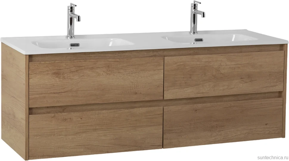Мебель для ванной комнаты BelBagno Kraft 120 4 ящика. для двоих, rovere nebrasca nature