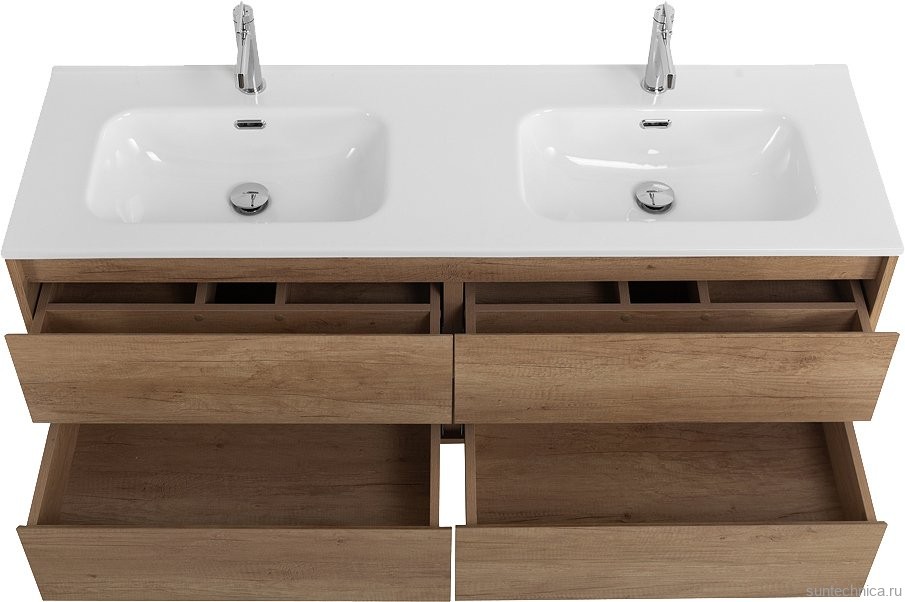 Мебель для ванной комнаты BelBagno Kraft 120 4 ящика. для двоих, rovere nebrasca nature