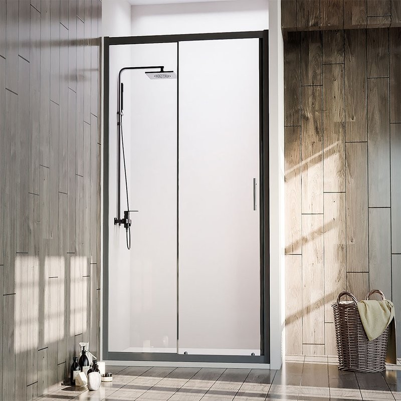 Душевая дверь в нишу Veconi Vianno VN-72B 120 см, профиль черный