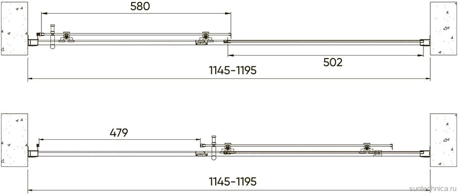 Душевая дверь в нишу Veconi Vianno VN-72B 120 см, профиль черный
