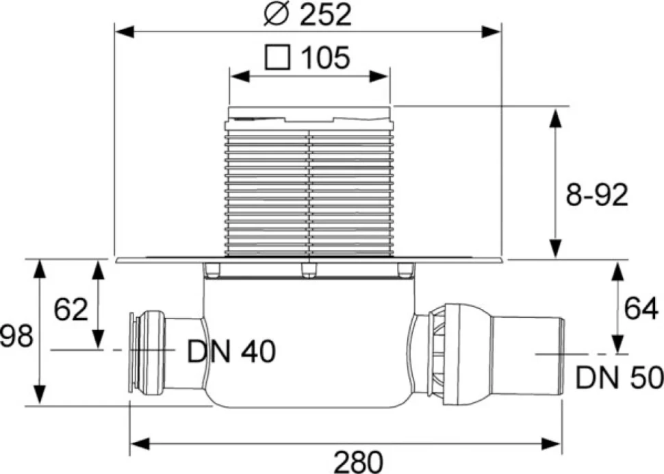 Душевой трап TECE Drainpoint S TECEdrainpoint S KDP-S120, с сифоном в комплекте
