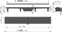 Душевой трап (лоток) AlcaPlast APZ10Black APZ10BLACK-850M с решеткой и опорами Душевой трап (лоток) AlcaPlast APZ10Black APZ10BLACK-850M с решеткой и опорами