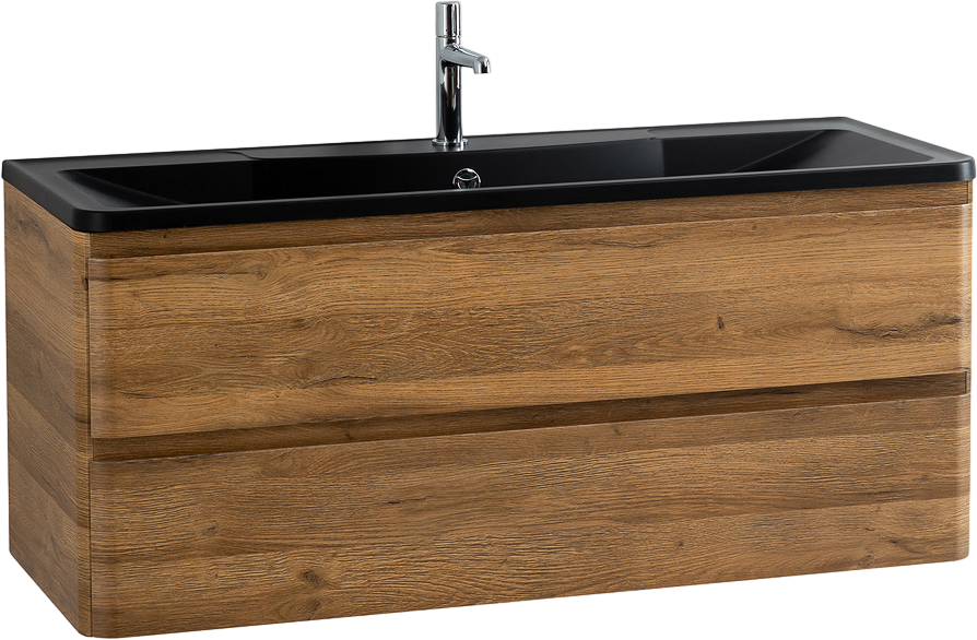 Мебель для ванной комнаты BelBagno Albano 120 подвесная, rovere rustico, черная матовая раковина