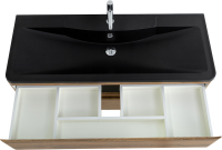 Мебель для ванной комнаты BelBagno Albano 120 подвесная, rovere rustico, черная матовая раковина