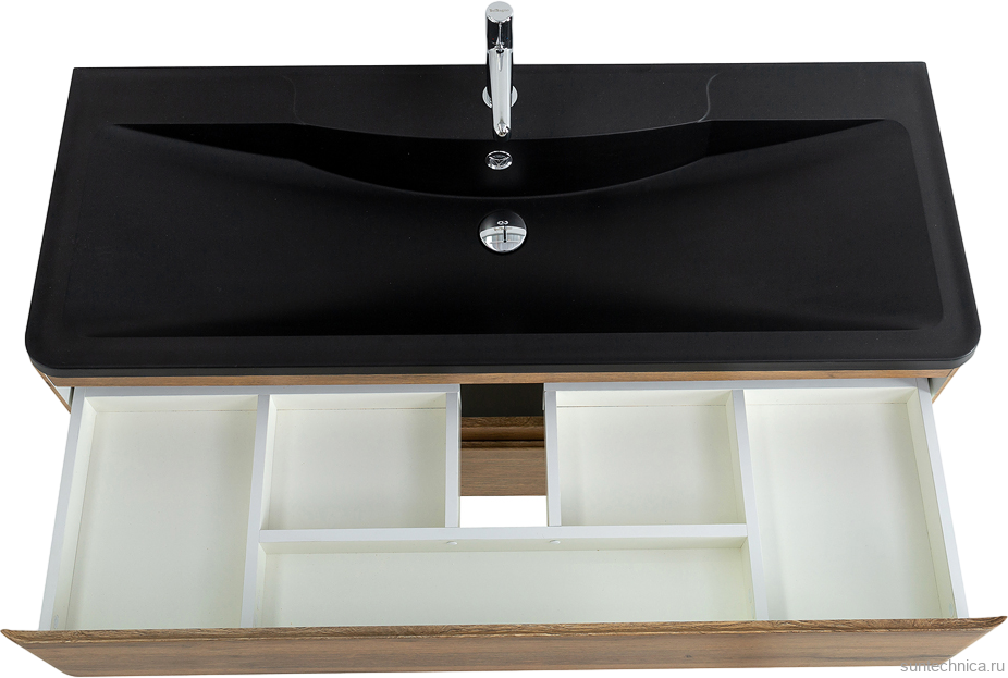 Мебель для ванной комнаты BelBagno Albano 120 подвесная, rovere rustico, черная матовая раковина