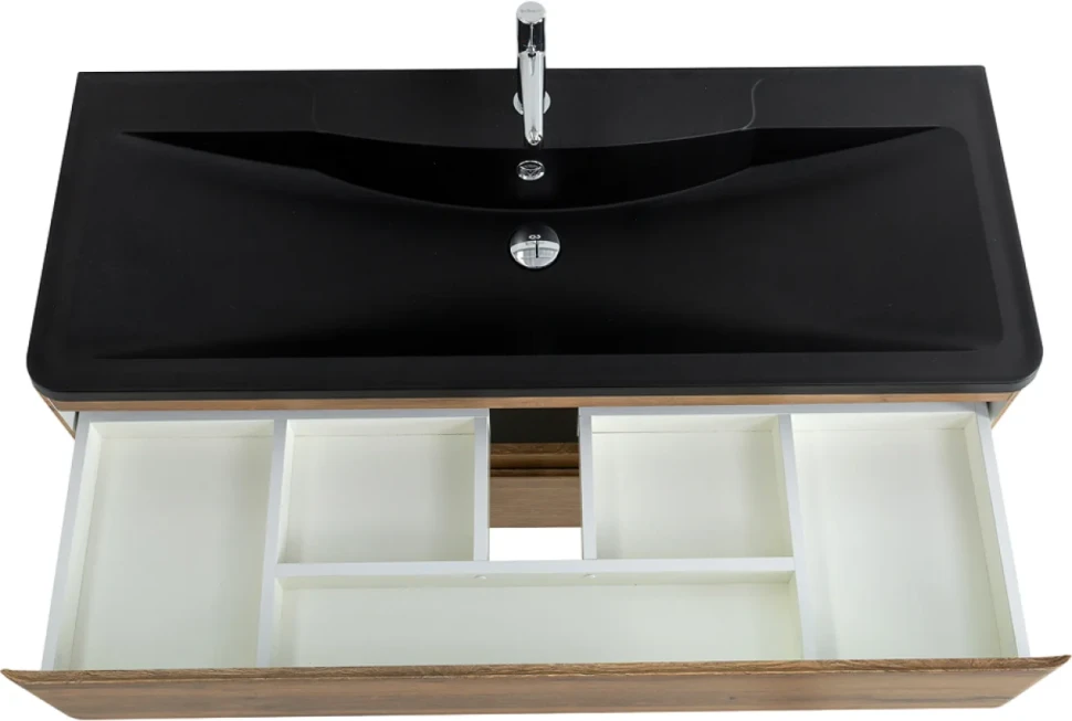 Мебель для ванной комнаты BelBagno Albano 120 подвесная, rovere rustico, черная матовая раковина