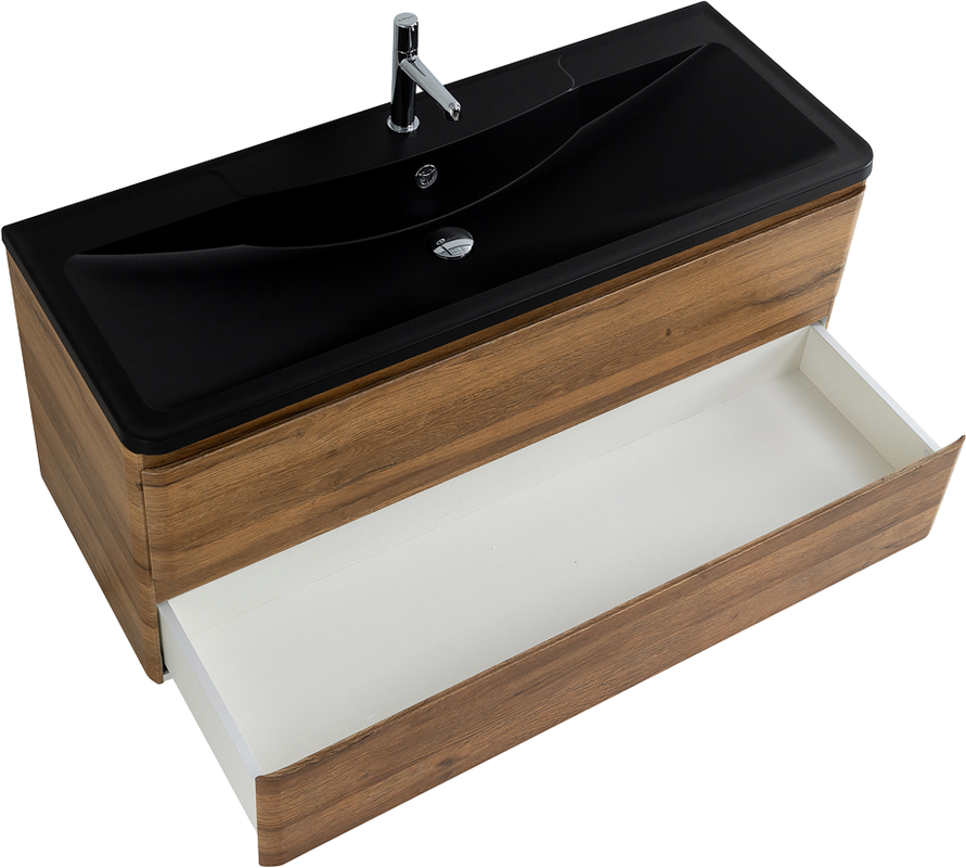 Мебель для ванной комнаты BelBagno Albano 120 подвесная, rovere rustico, черная матовая раковина