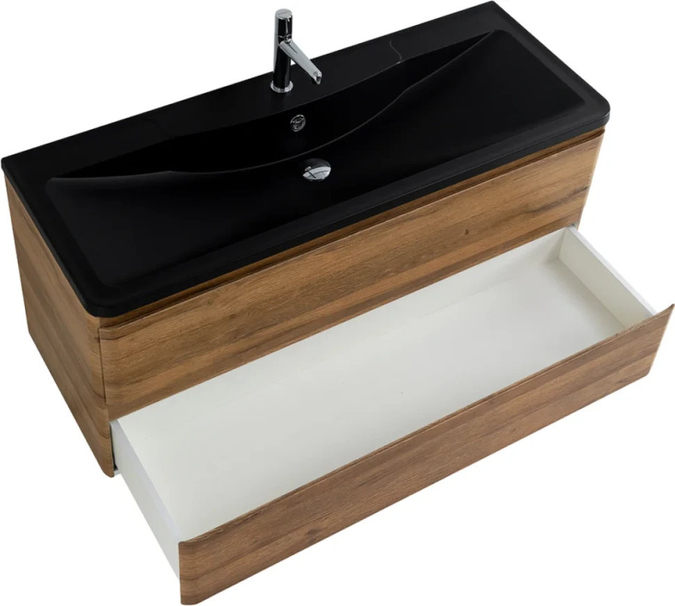 Мебель для ванной комнаты BelBagno Albano 120 подвесная, rovere rustico, черная матовая раковина