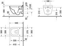 Унитаз подвесной Duravit Starck 3 2527090000 петли хром