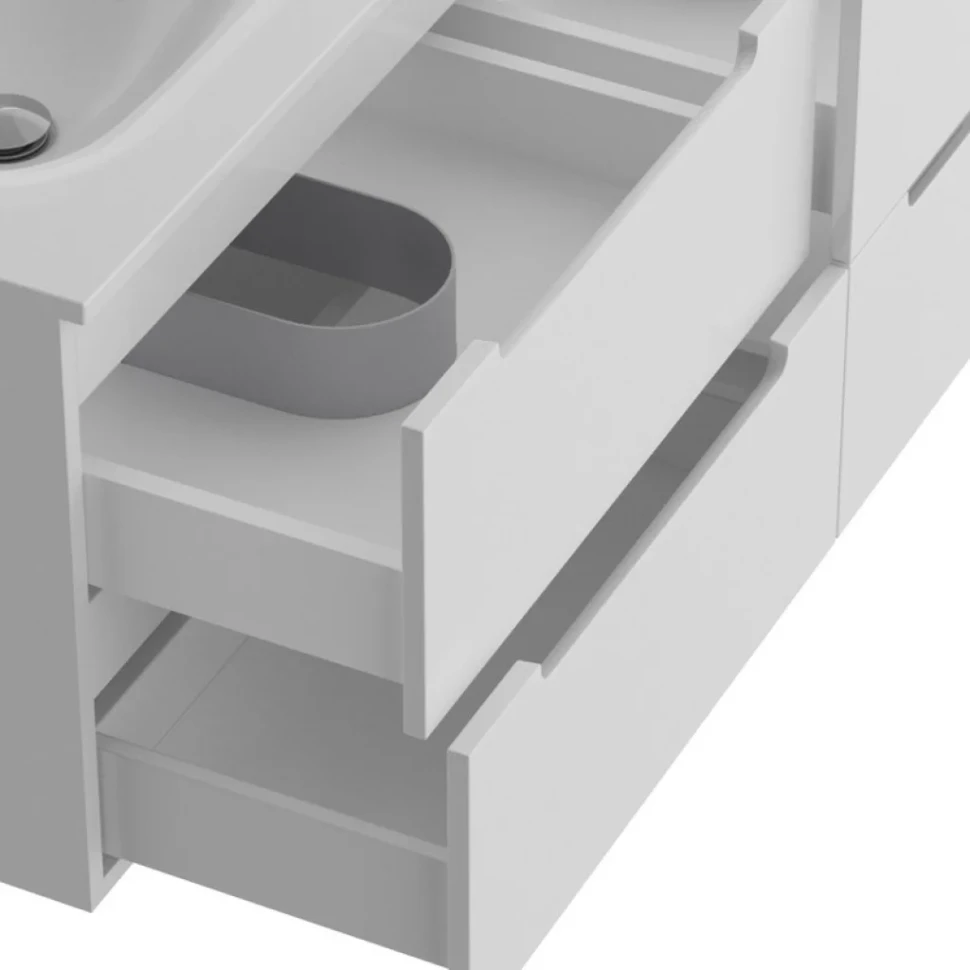 Мебель для ванной комнаты BelBagno Etna 120 для двоих, bianco lucido, раковина BB-8099-120-2