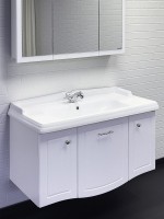 Тумба с раковиной Comforty Палини 100 подвесная, белый глянец