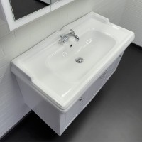 Тумба с раковиной Comforty Палини 100 подвесная, белый глянец