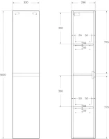 Шкаф пенал для ванной BelBagno Kraft L rovere galifax bianco