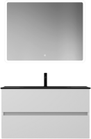 Мебель для ванной комнаты Sancos Urban 90 см белый глянец, черная раковина