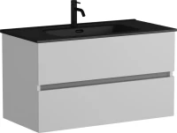 Мебель для ванной комнаты Sancos Urban 90 см белый глянец, черная раковина