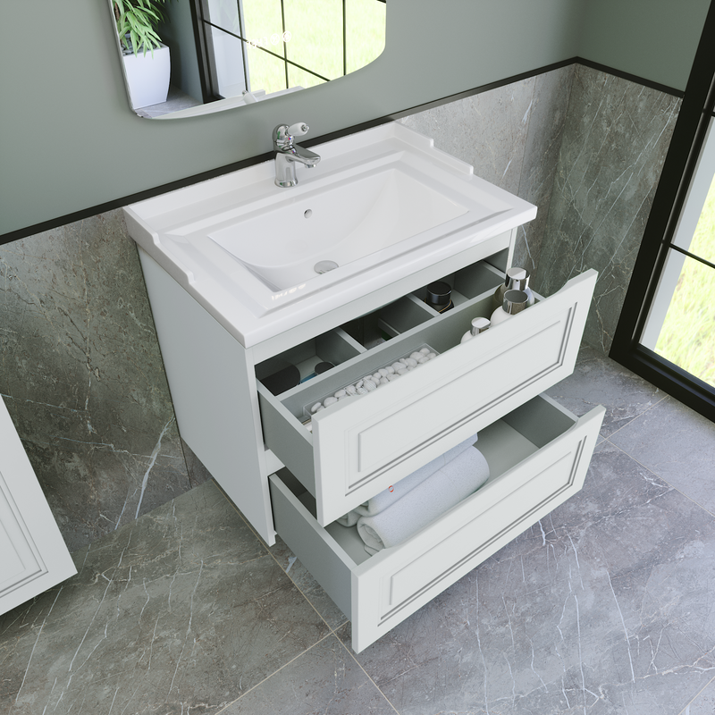 Мебель для ванной комнаты Caprigo Wales 70 матовая белая