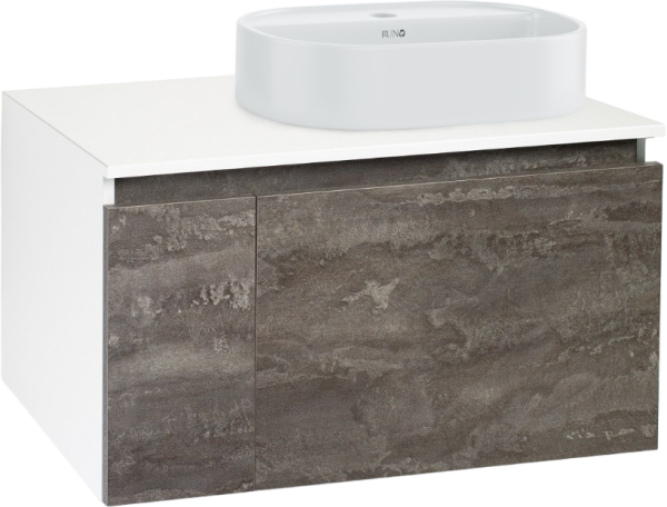 Тумба с раковиной Runo Бари 80 железный камень, раковина Nuovo 50