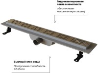 Душевой трап (лоток) RGW Drain Leo-10 хром, 80 см