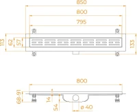 Душевой трап (лоток) RGW Drain Leo-10 хром, 80 см