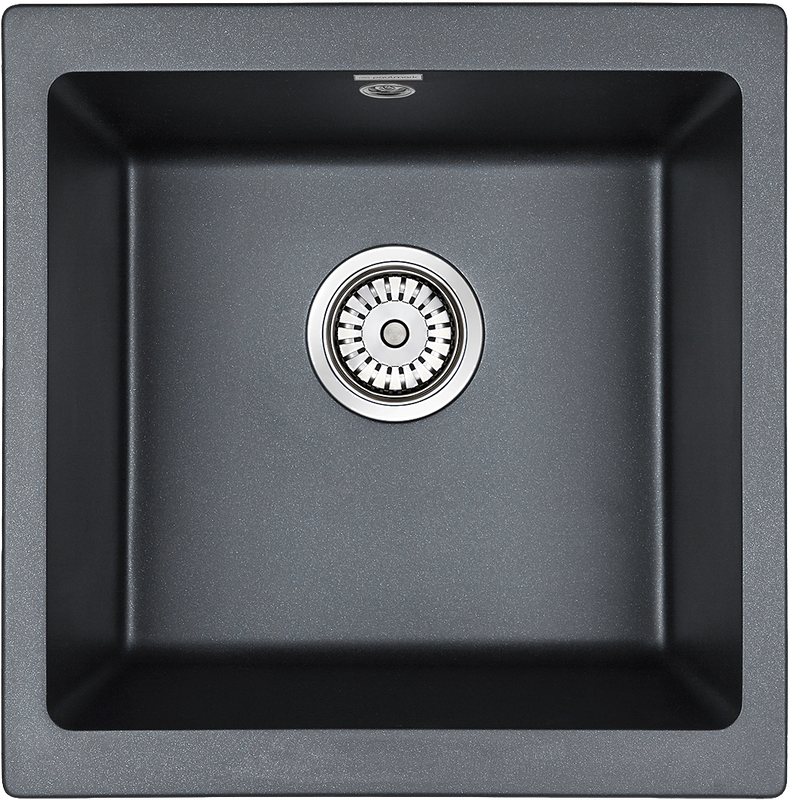 Комплект Мойка Paulmark Brilon PM104546-BLM черный металлик + Смеситель Potato P4077 P4077-19 графитно-черный