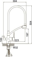 Комплект Мойка Paulmark Brilon PM104546-BLM черный металлик + Смеситель Potato P4077 P4077-19 графитно-черный