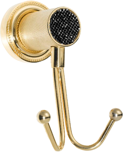 Крючок Boheme Royal Cristal Black Gold 10926-G-B двойной, золото