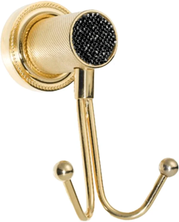 Крючок Boheme Royal Cristal Black Gold 10926-G-B двойной, золото