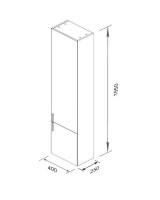 Шкаф-пенал для ванной Ravak Clear II SB 40 R глянцевый белый