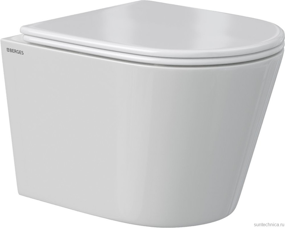 Унитаз подвесной Berges Vita Rimless 082255 белый, с микролифтом