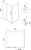 Душевой уголок Niagara Nova NG-82-8AB-A70B 80x70, прямоугольный, черный