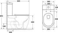 Унитаз-компакт напольный Teymi Lina T40103 с микрофлитом, безободковый, белый