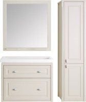 Зеркало ASB-Woodline Кастелло 80 бежевое, с полкой