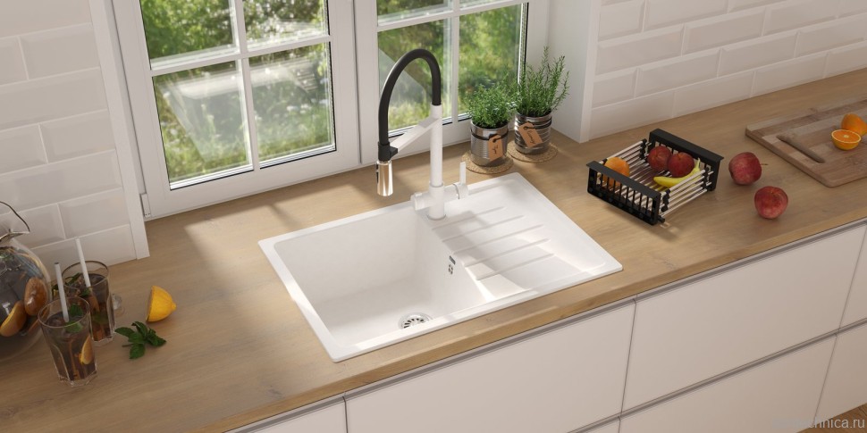 Мойка кухонная Ulgran U-400 -341 ультра-белый