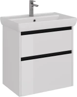 Тумба под раковину Lemark Combi 70 черная, белая глянцевая