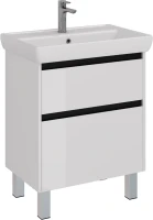 Тумба под раковину Lemark Combi 70 черная, белая глянцевая