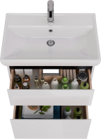 Тумба под раковину Lemark Combi 70 черная, белая глянцевая