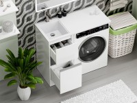 Тумба под раковину без столешницы Misty Ингрид 40 напольная, под стиральную машину, белая