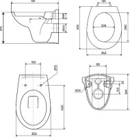 Комплект Унитаз подвесной Pestan Fluenta Basic 40006460 + Инсталляция + Кнопка Diamond 40006366 черная